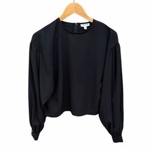 Frank & Oak crop Black Blouse balloon sleeve size small